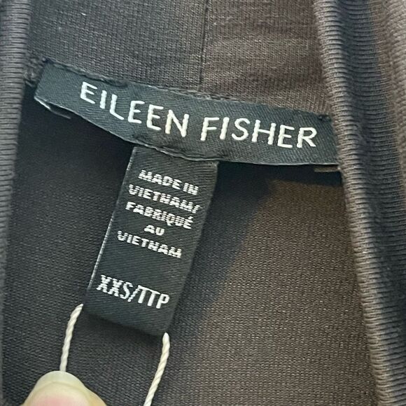 Eileen Fisher NWT brown‎ scrunch neck tunic long sleeve, size XXS - Picture 4 of 11